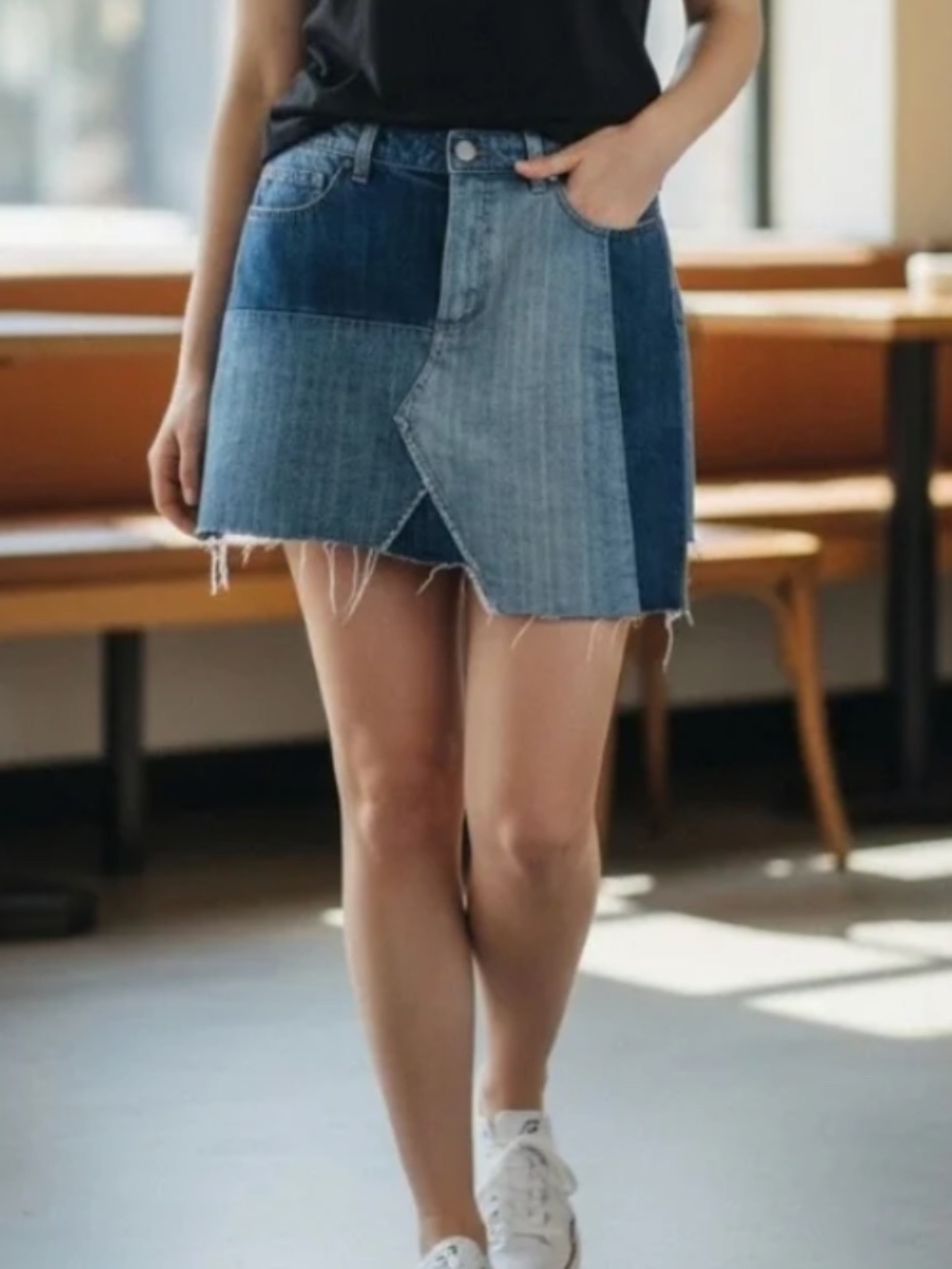 Philosophy Reconstructed Denim Mini Skirt Sz 4